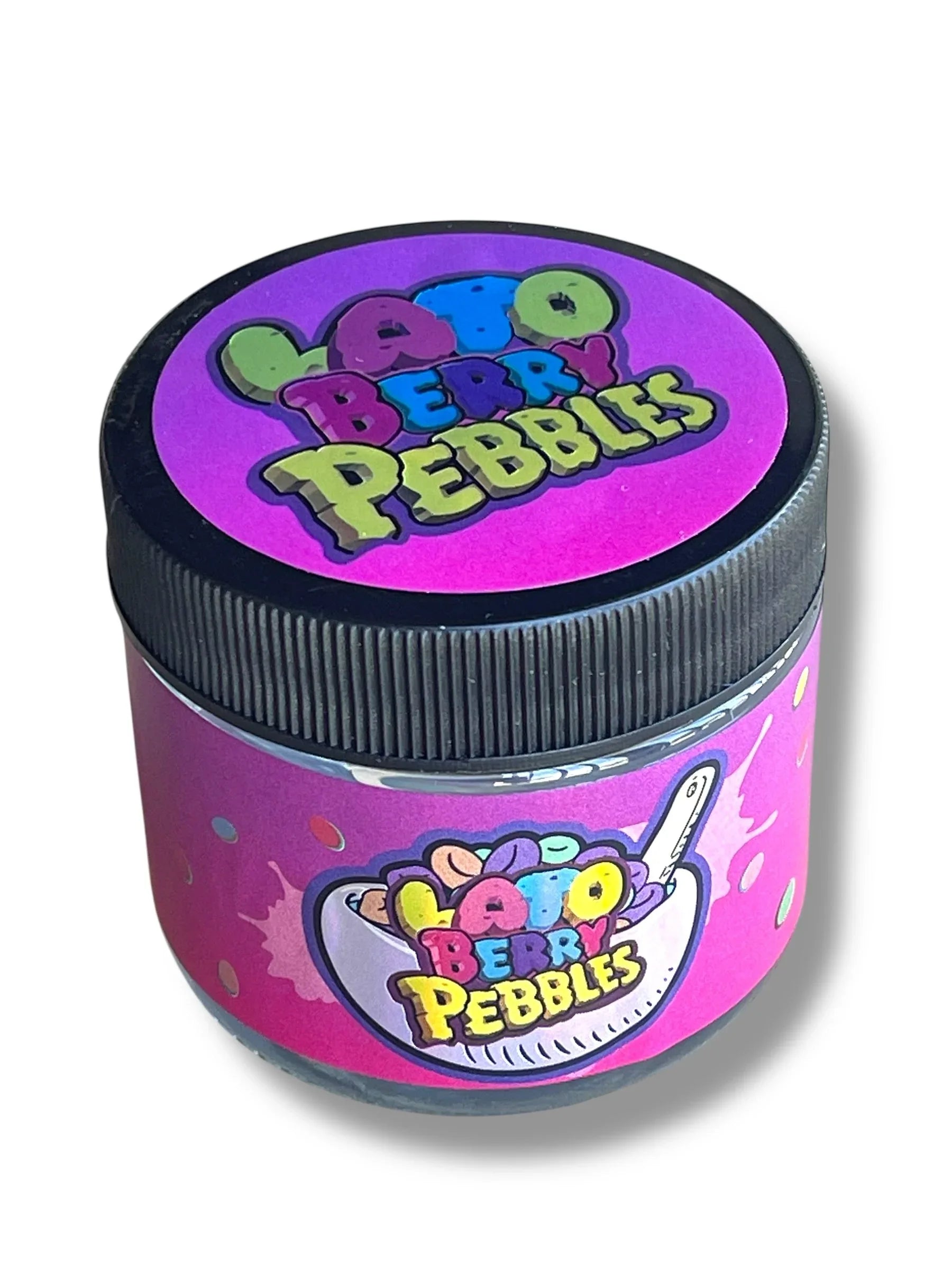 Lato Berry Pebbles 3.5g Glass Jars with Holographic Stickers - Black Unicorn Hub