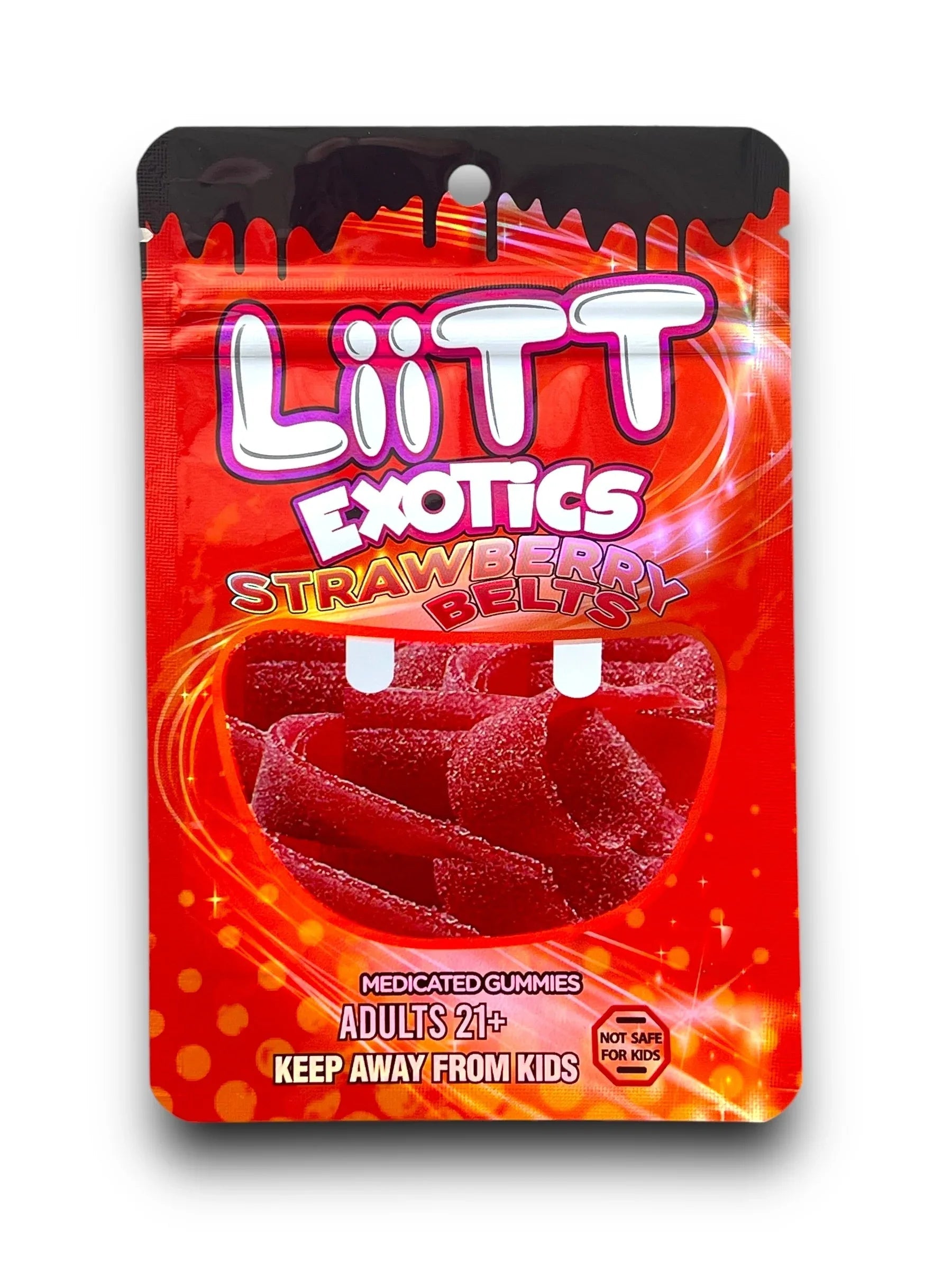 Strawberry Belts Liitt Exotics 3.5g Mylar Bag 1000MG (Packaging Only) - Black Unicorn Hub