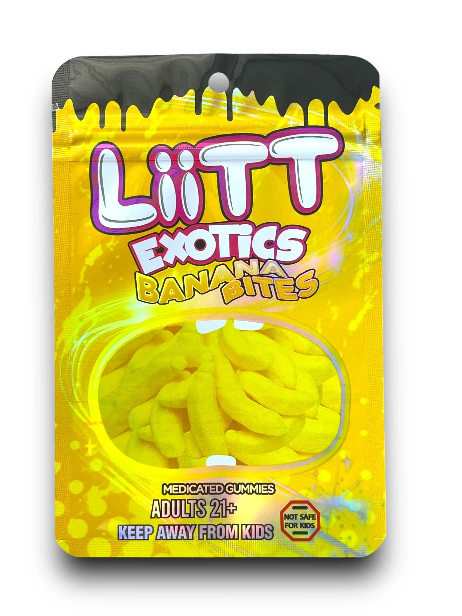 Banana Bites Liitt Exotics 3.5g Mylar Bag 1000MG (Packaging Only) - Black Unicorn Hub