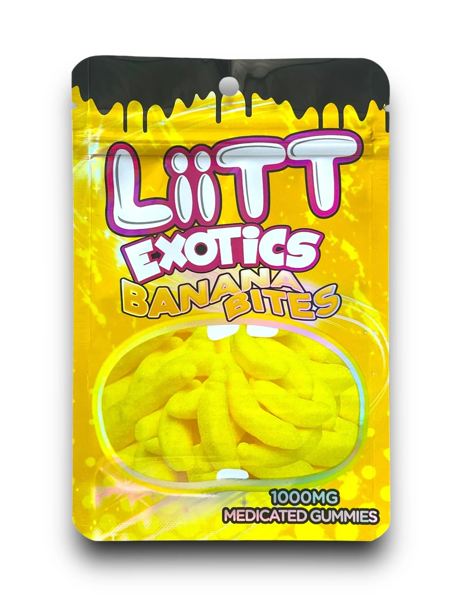 Banana Bites Liitt Exotics 3.5g Mylar Bag 1000MG (Packaging Only) - Black Unicorn Hub