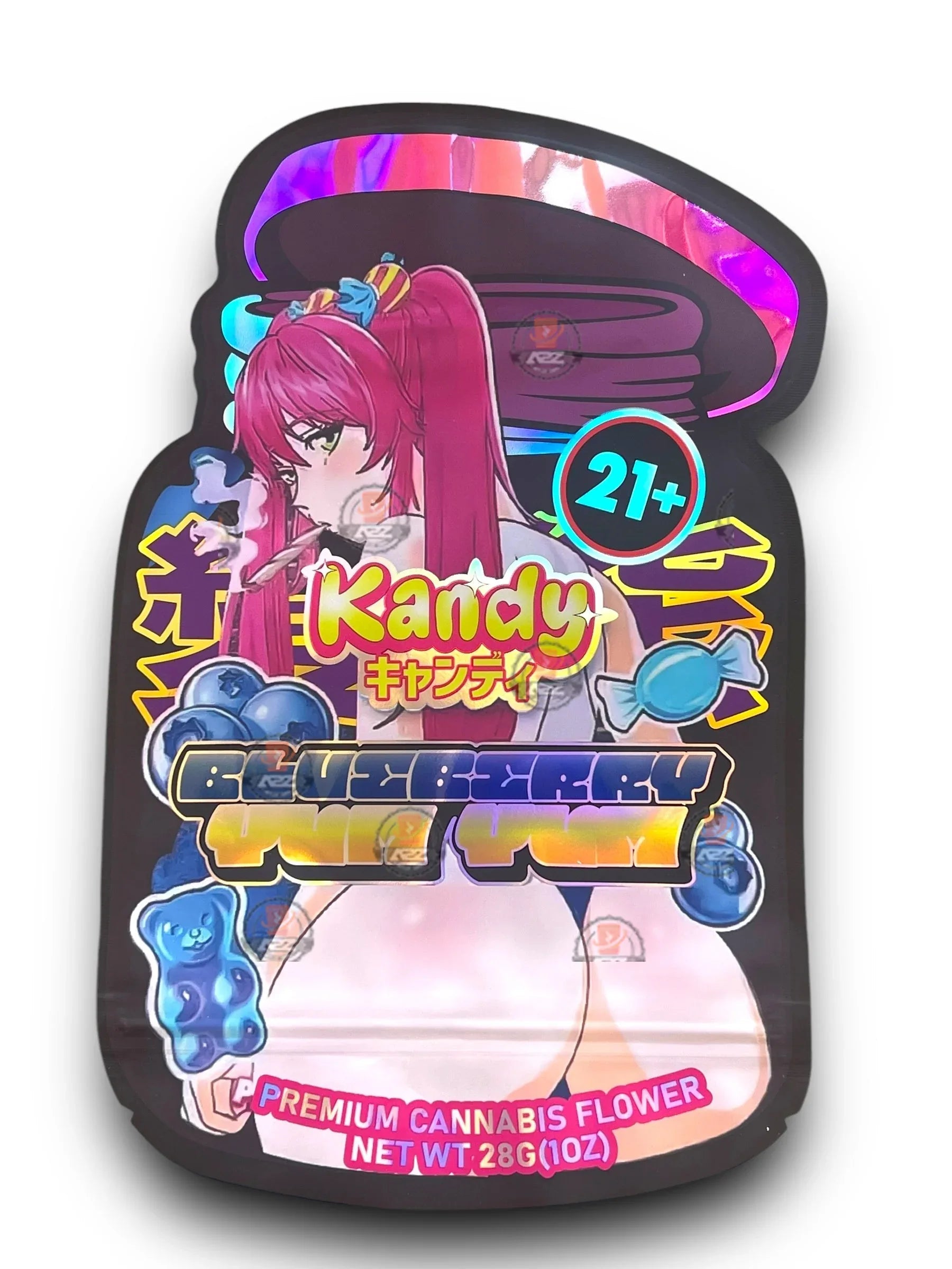 Kandy Blueberry Yum Yum 1OZ 28G Mylar Bag (50 Count) - Black Unicorn Hub