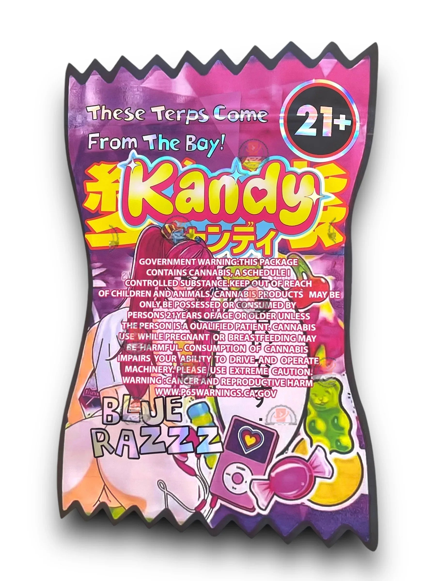 Kandy Blue Razz 1OZ 28G Mylar Bag (50 Count) - Black Unicorn Hub