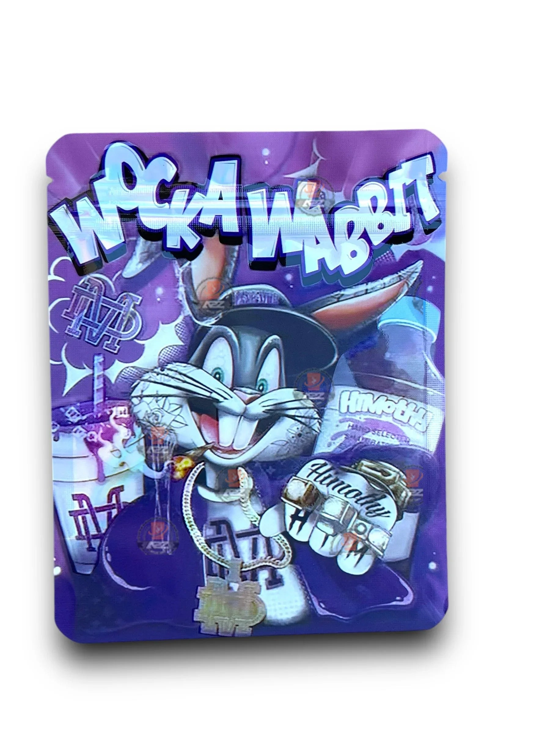 Wocka Wabbit Mylar Bags 3.5g Holographic - Black Unicorn Hub