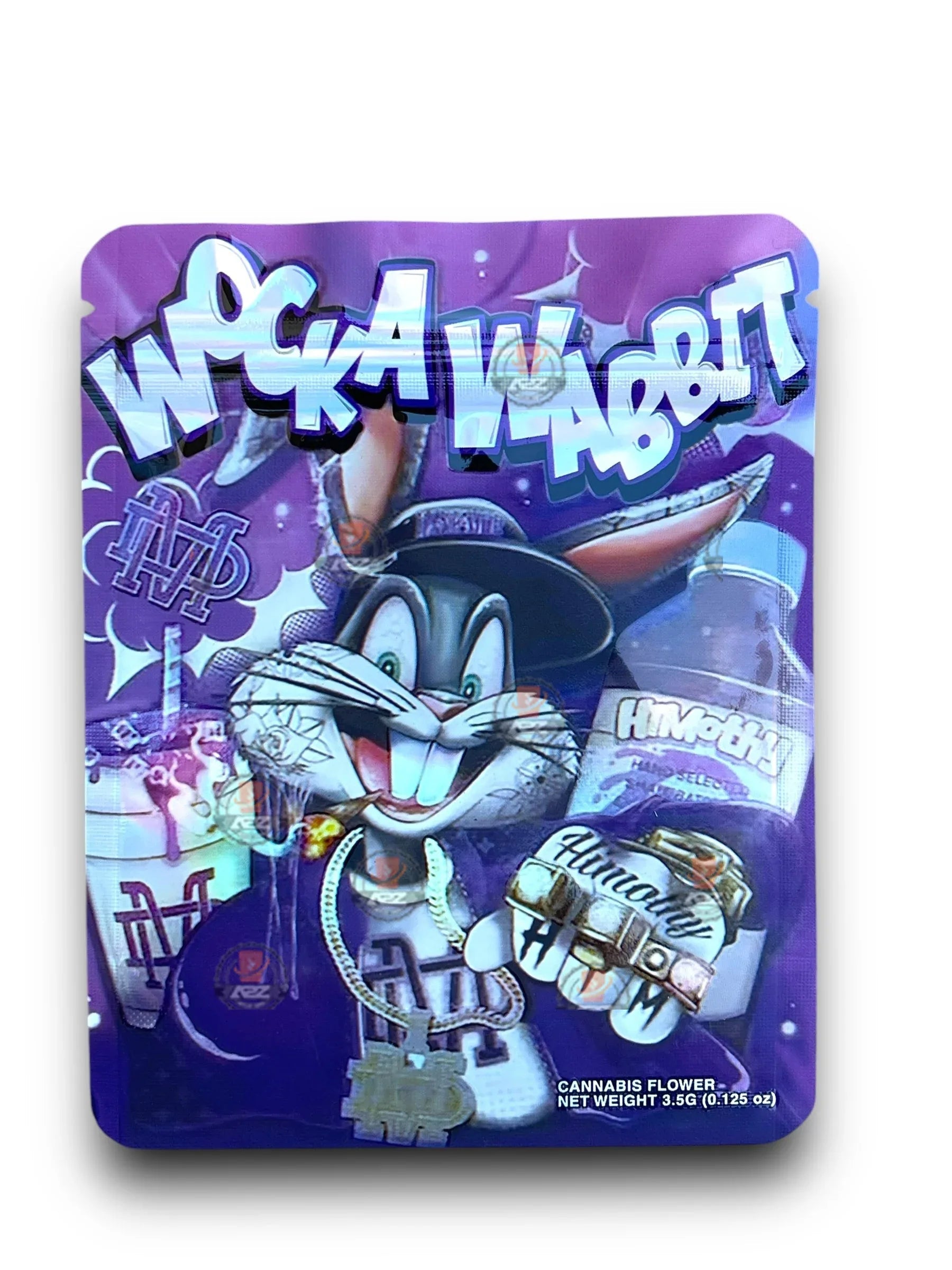Wocka Wabbit Mylar Bags 3.5g Holographic - Black Unicorn Hub