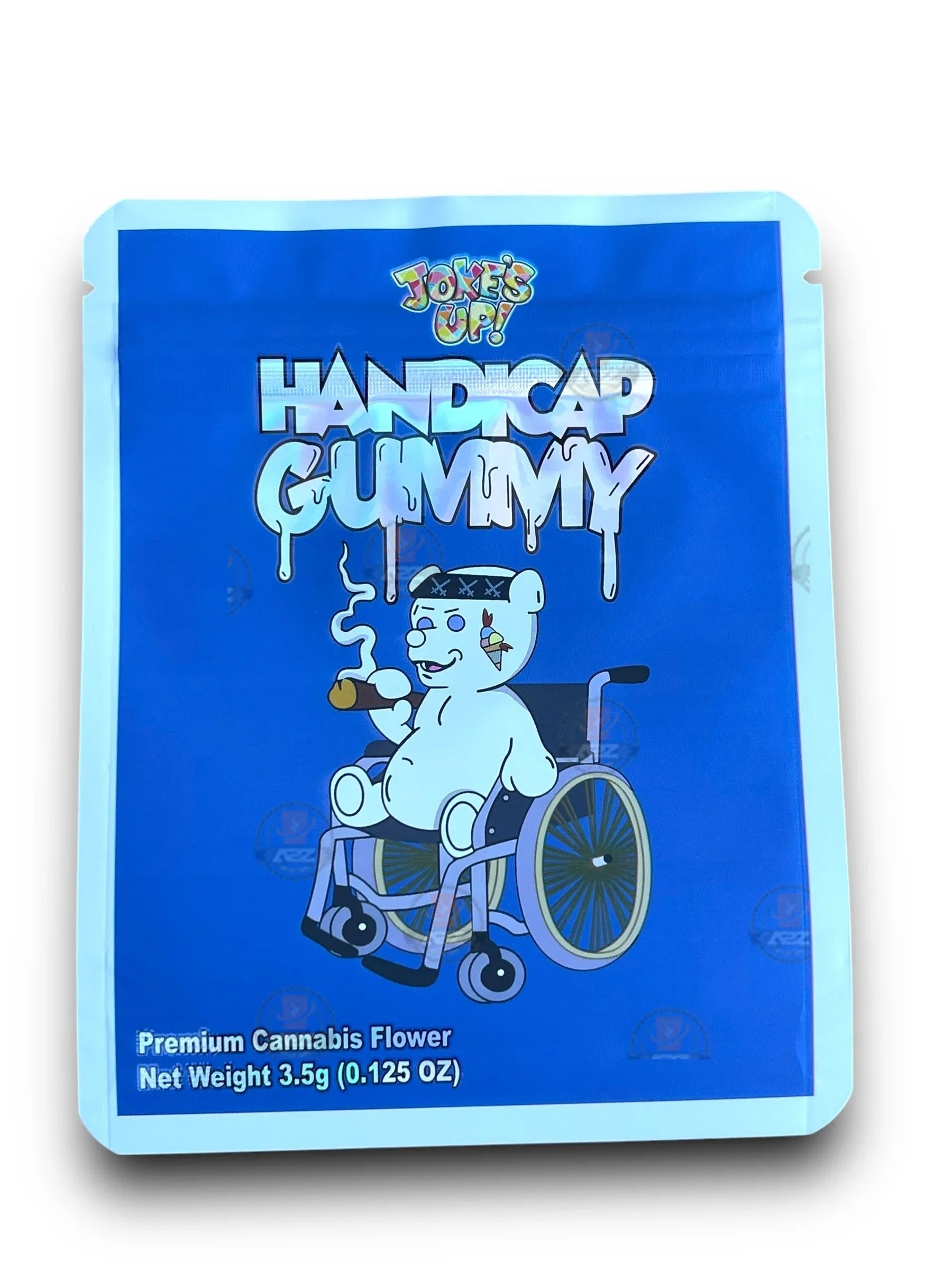 Handicap Gummy Mylar Bags 3.5g Holographic - Black Unicorn Hub