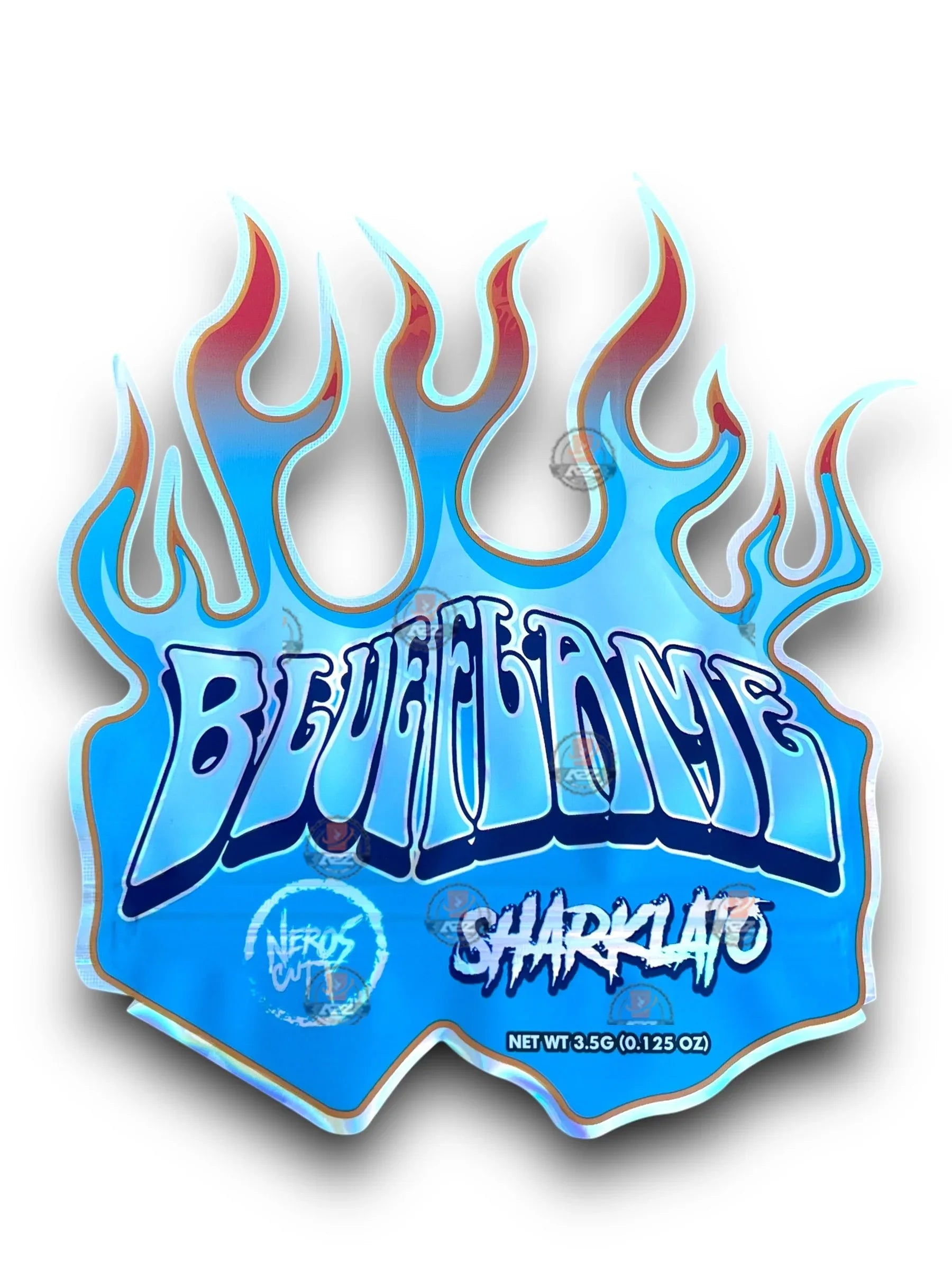 Blue Flame Sharklato Mylar Bags 3.5g Holographic - Black Unicorn Hub