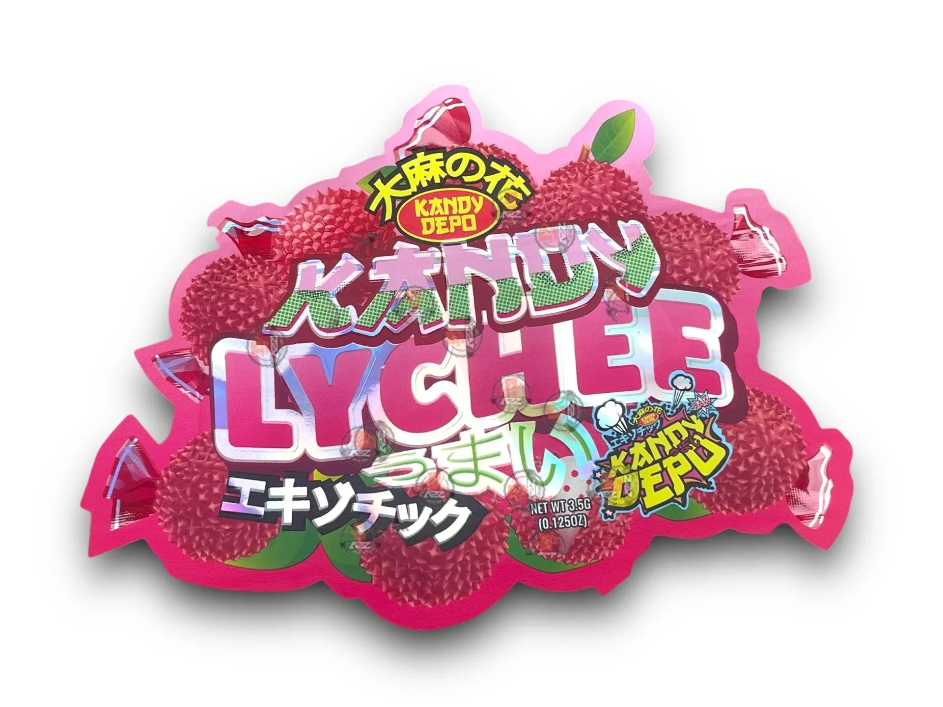 Kandy Depo Lychee Mylar Bags 3.5g Holographic - Black Unicorn Hub