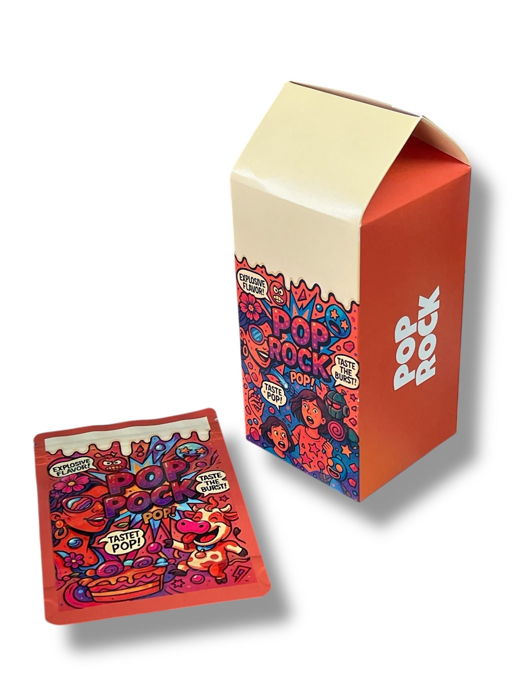 POP Rock Mylar Bags with Milk Boxes 3.5g Box Packaging
