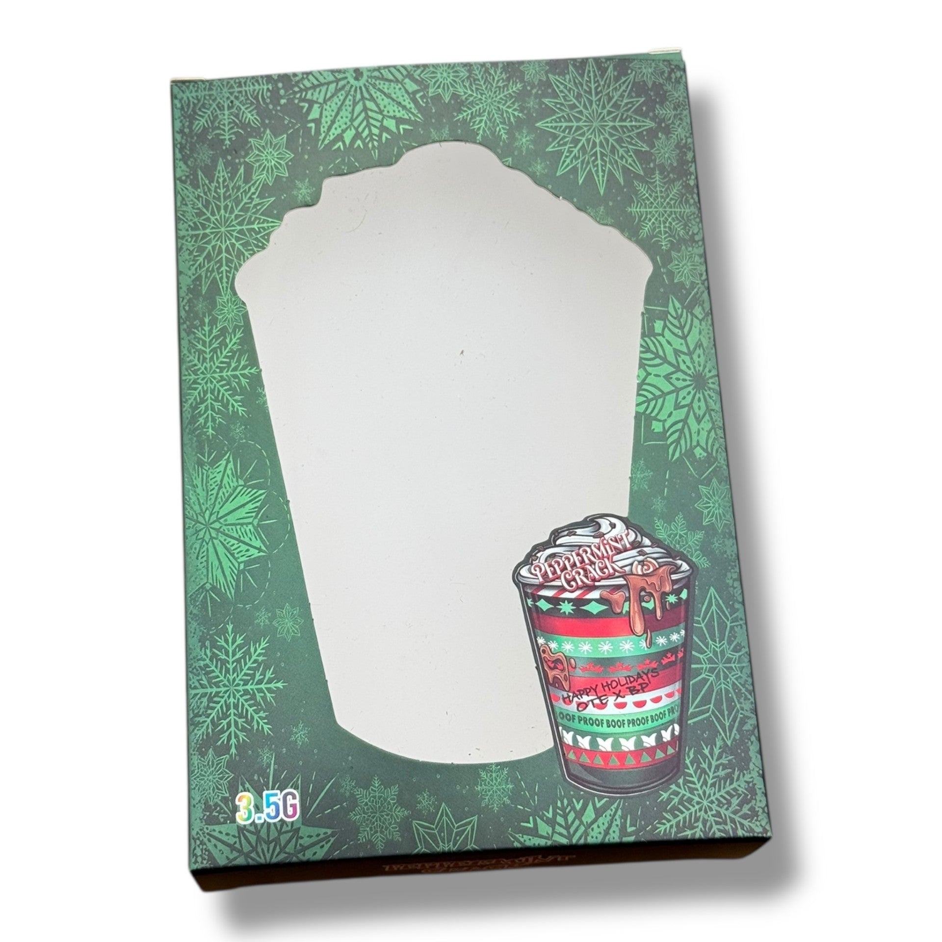 Peppermint Cracks 3.5g Mylar Bags & Boxes with Window