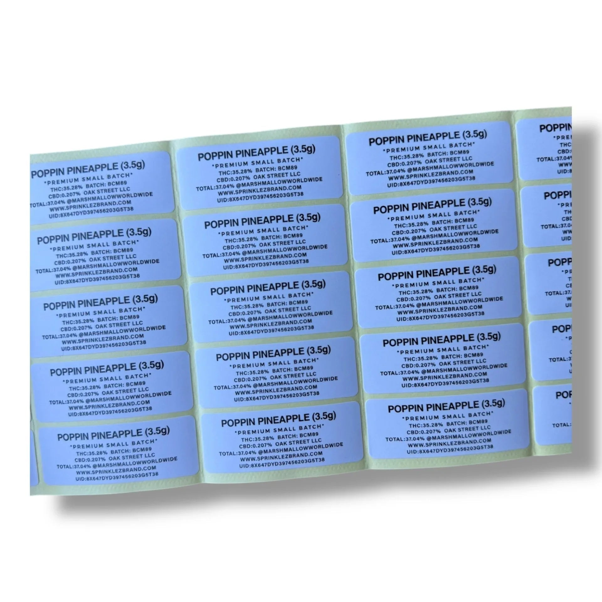 Sprinklez Poppin Pineapple 3.5G Mylar Bags -With stickers and label - Black Unicorn Hub