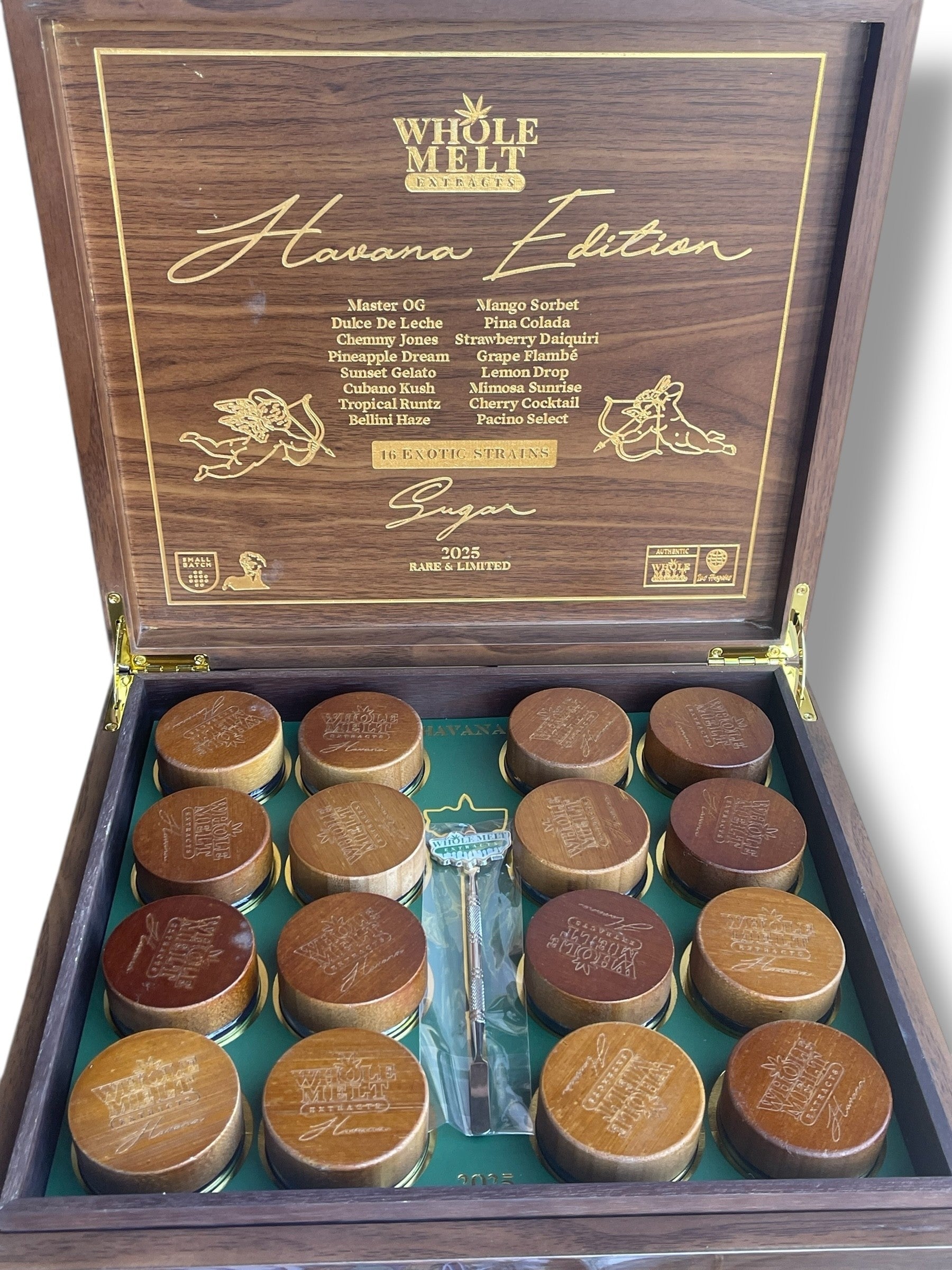 Whole Melt Havana 1oz Glass Jars - Varity Pack 16 Strains in box Empty Jars