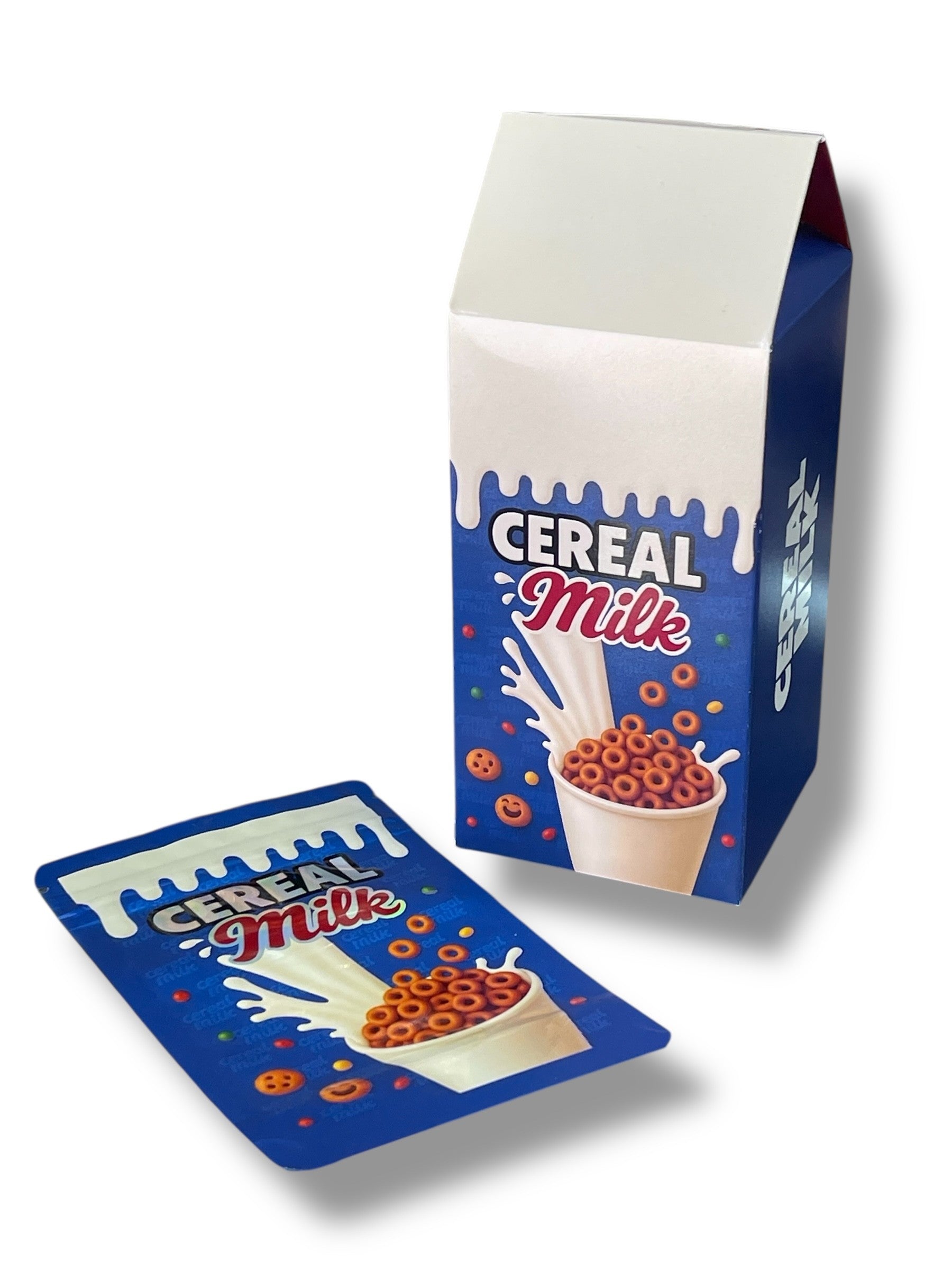 Cereal Milk Mylar Bags with Milk Boxes 3.5g Box Packaging
