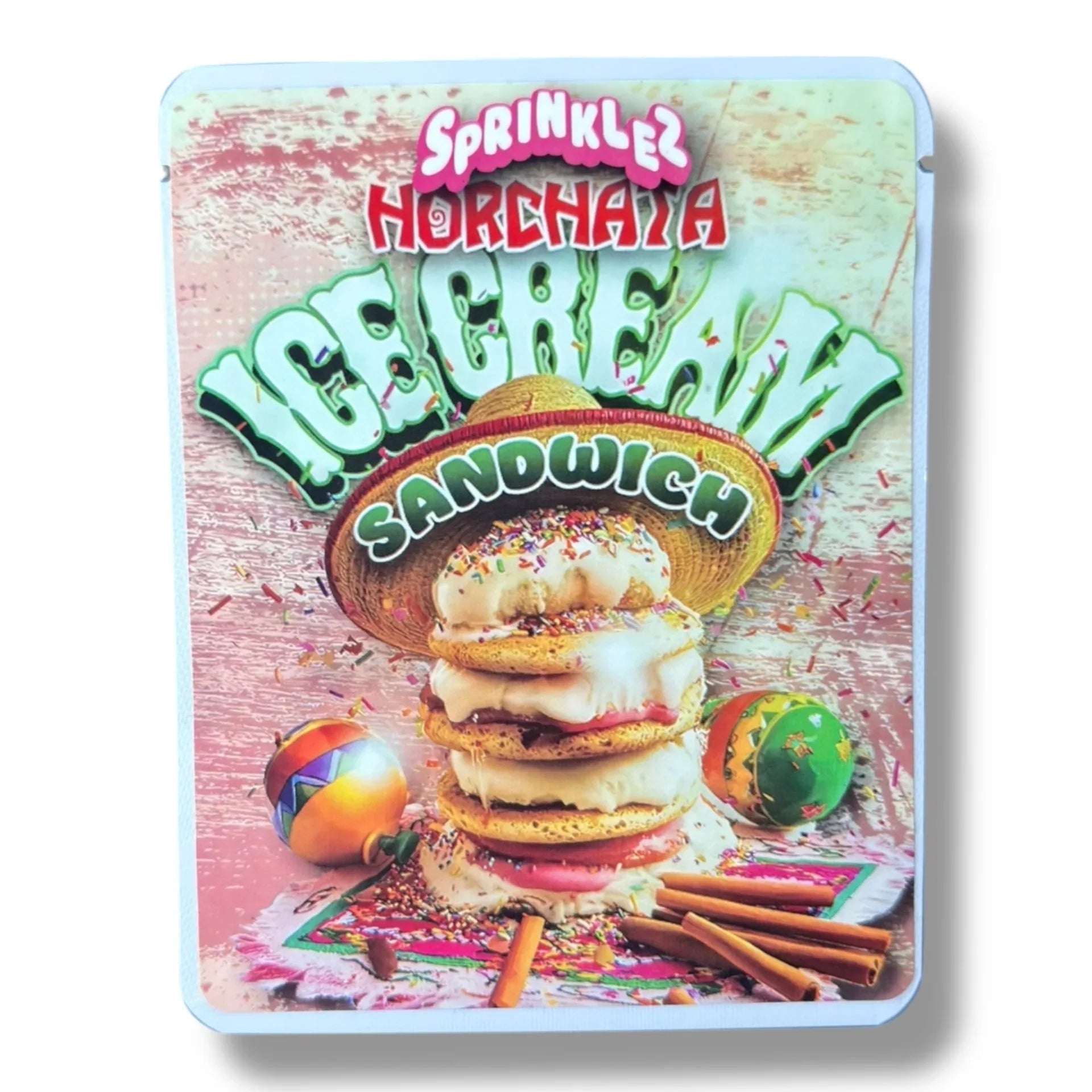 Sprinklez Horchata Ice Cream Sandwich 3.5G Mylar Bags -With stickers and label - Black Unicorn Hub