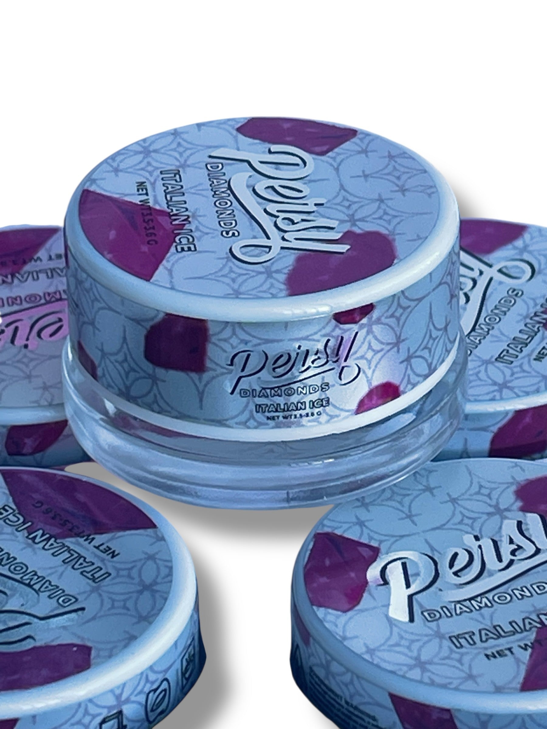 Persy Diamonds 64-3.5g Glass Jars - Varity Pack 8 Flavors in box- empty jars