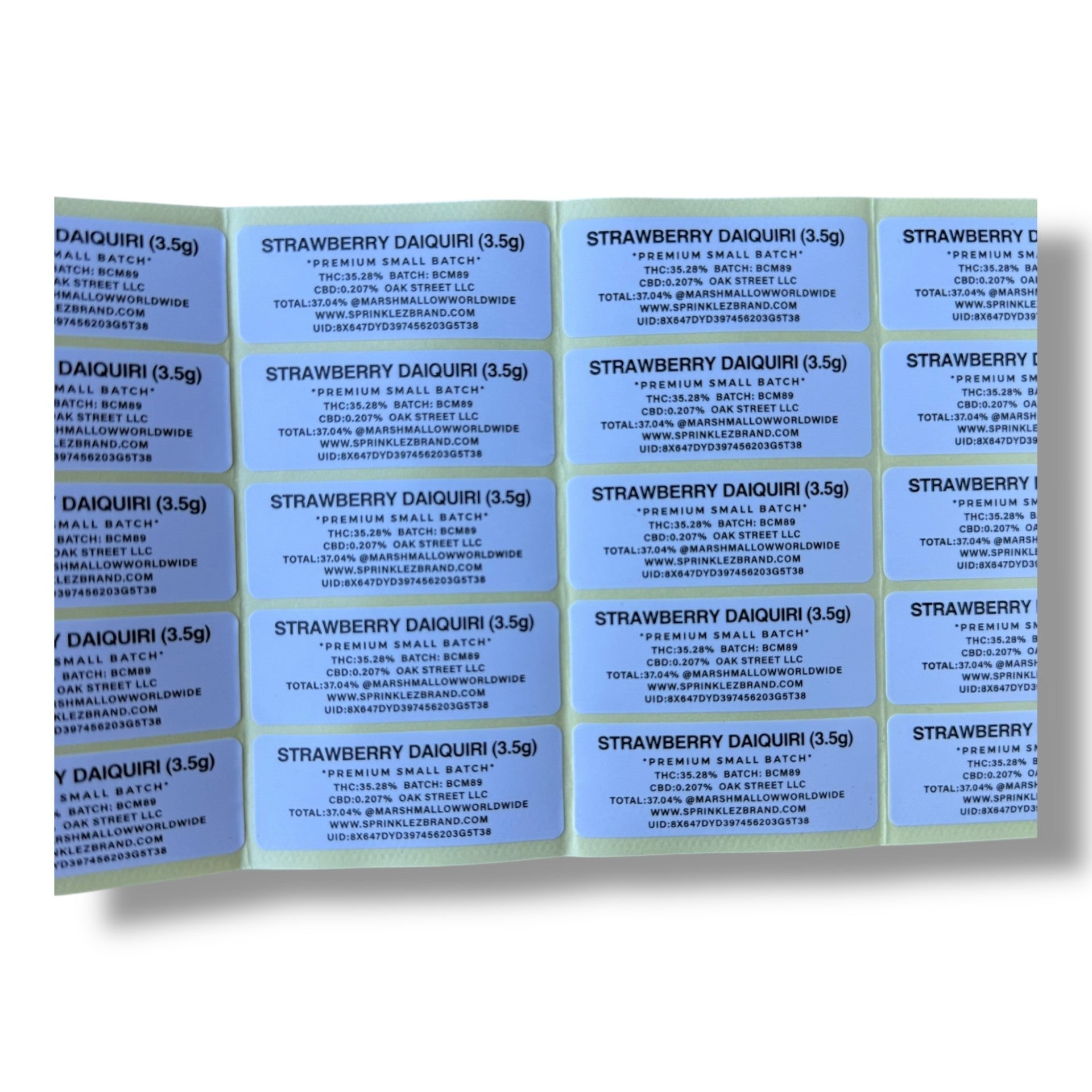 Sprinklez Strawberry Daiquiri 3.5G Mylar Bags -With stickers and label