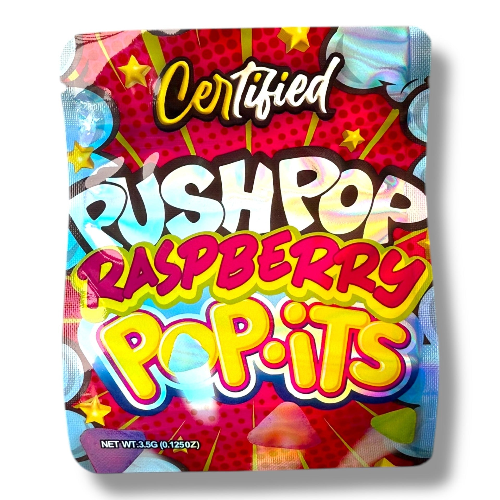Certified Push POP Raspberry Popits Mylar Bag 3.5g