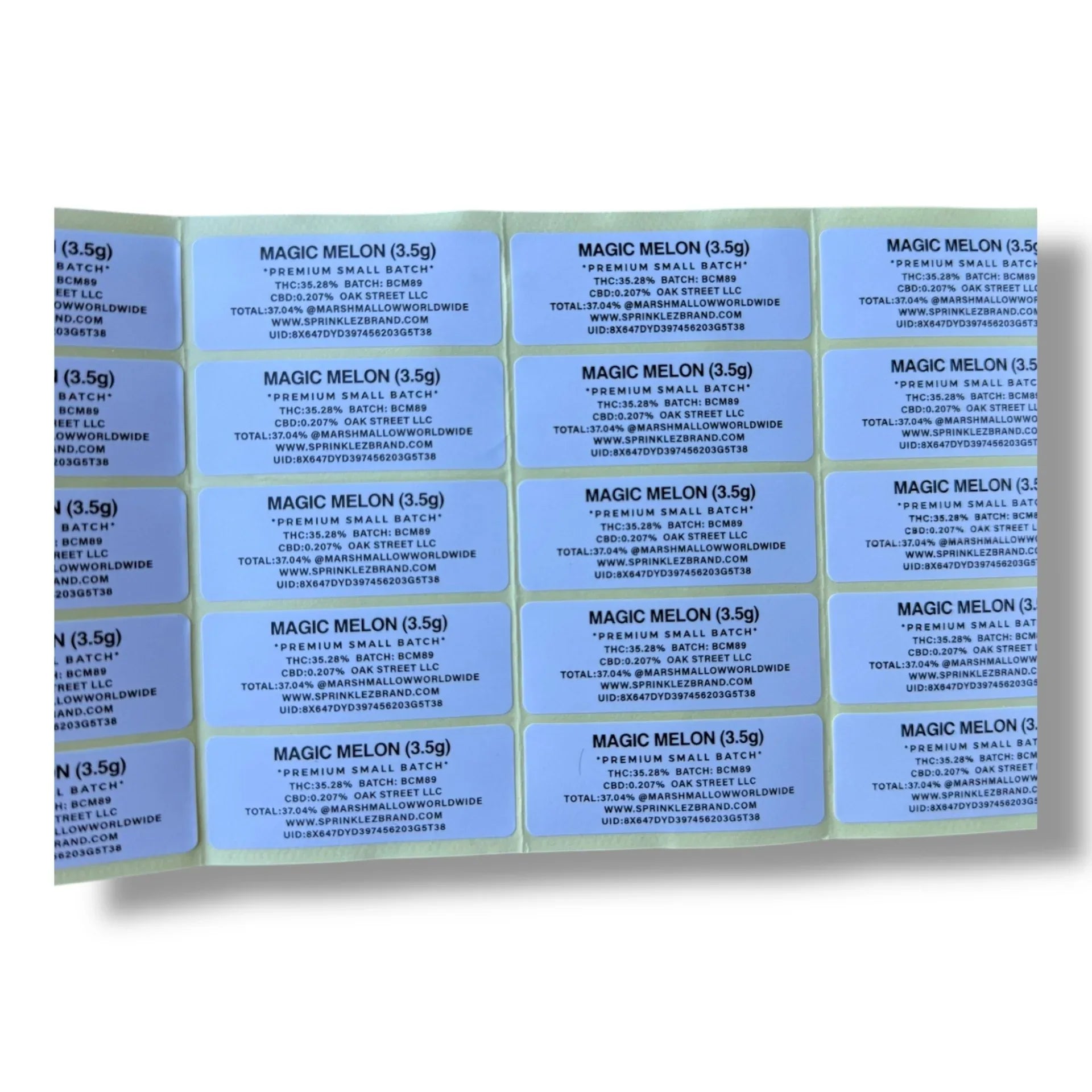 Sprinklez Magic Melon 3.5G Mylar Bags -With stickers and label - Black Unicorn Hub
