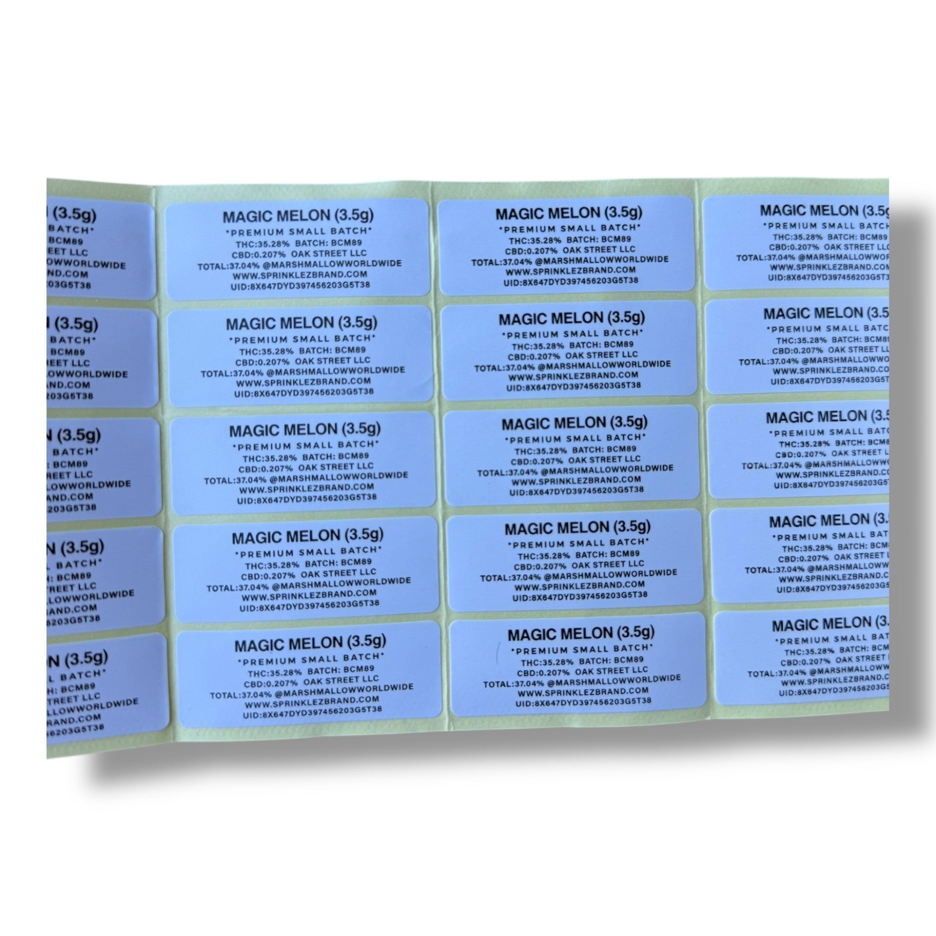 Sprinklez Magic Melon 3.5G Mylar Bags -With stickers and label