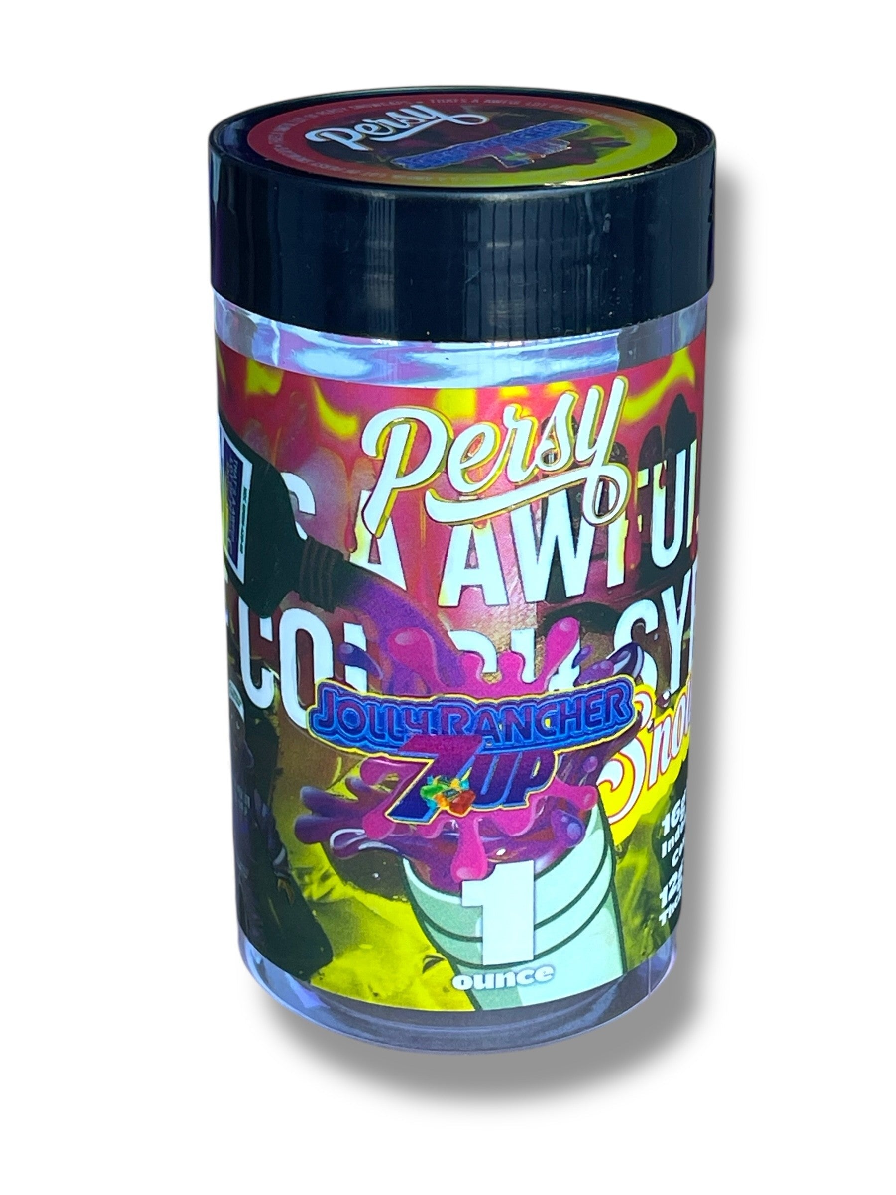 Persy Snowcaps Cough Syrup 16-1oz Plastic Jars - Varity Pack 16 Flavors in box 1 pound Empty Jars
