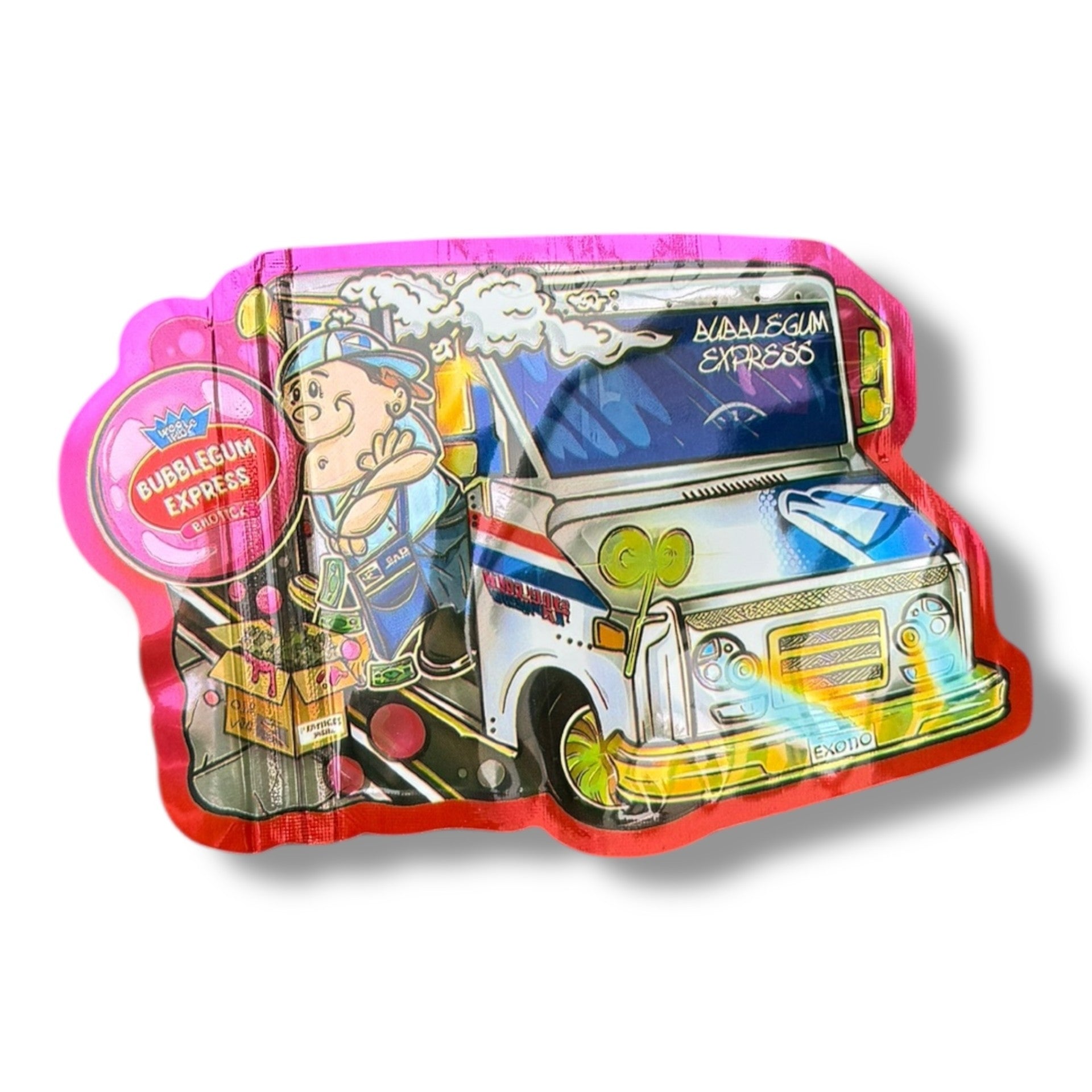 Bubblegum Express 3.5g Mylar Bags & Boxes with Window