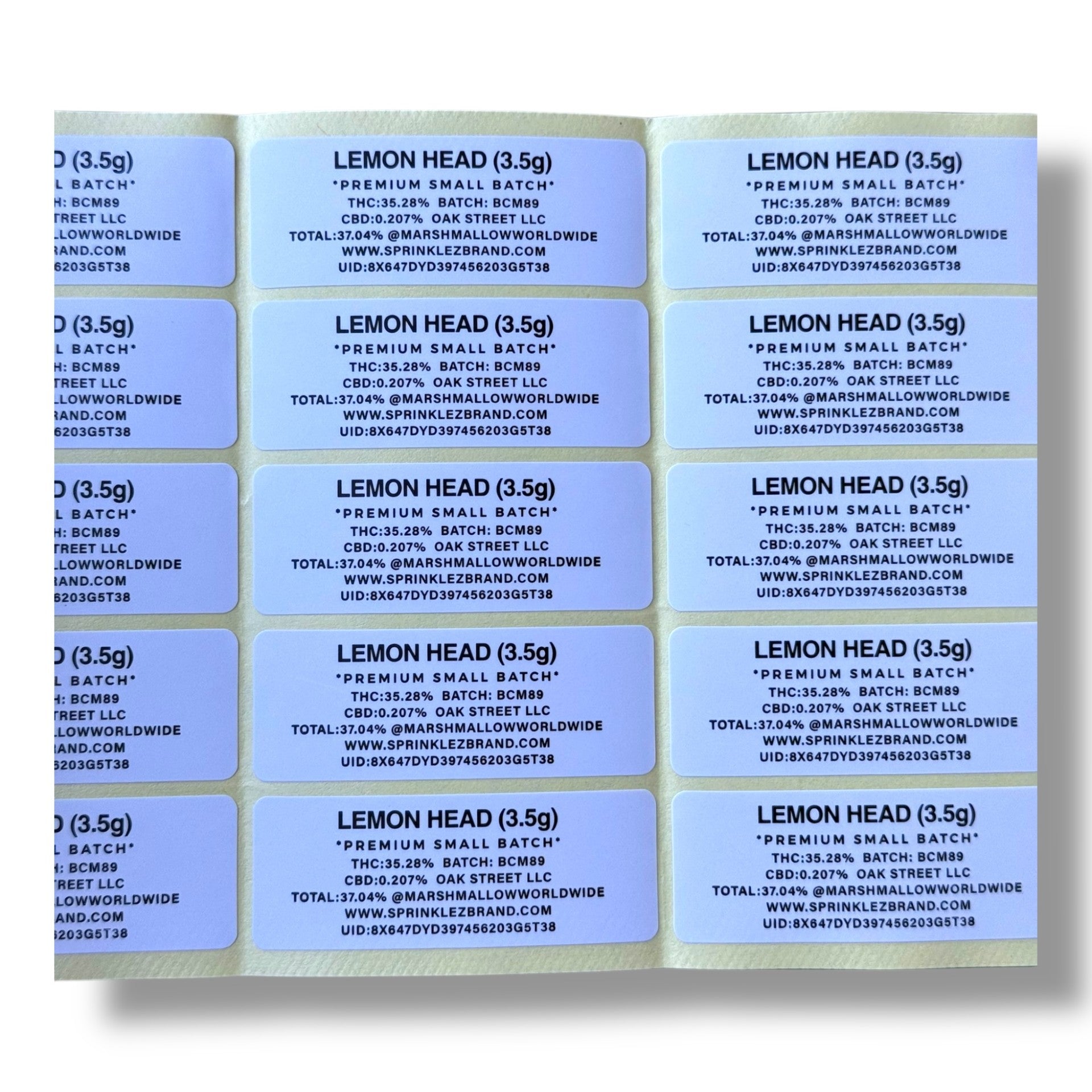 Gumdropz Lemon head 3.5G Mylar Bags -With stickers and labe