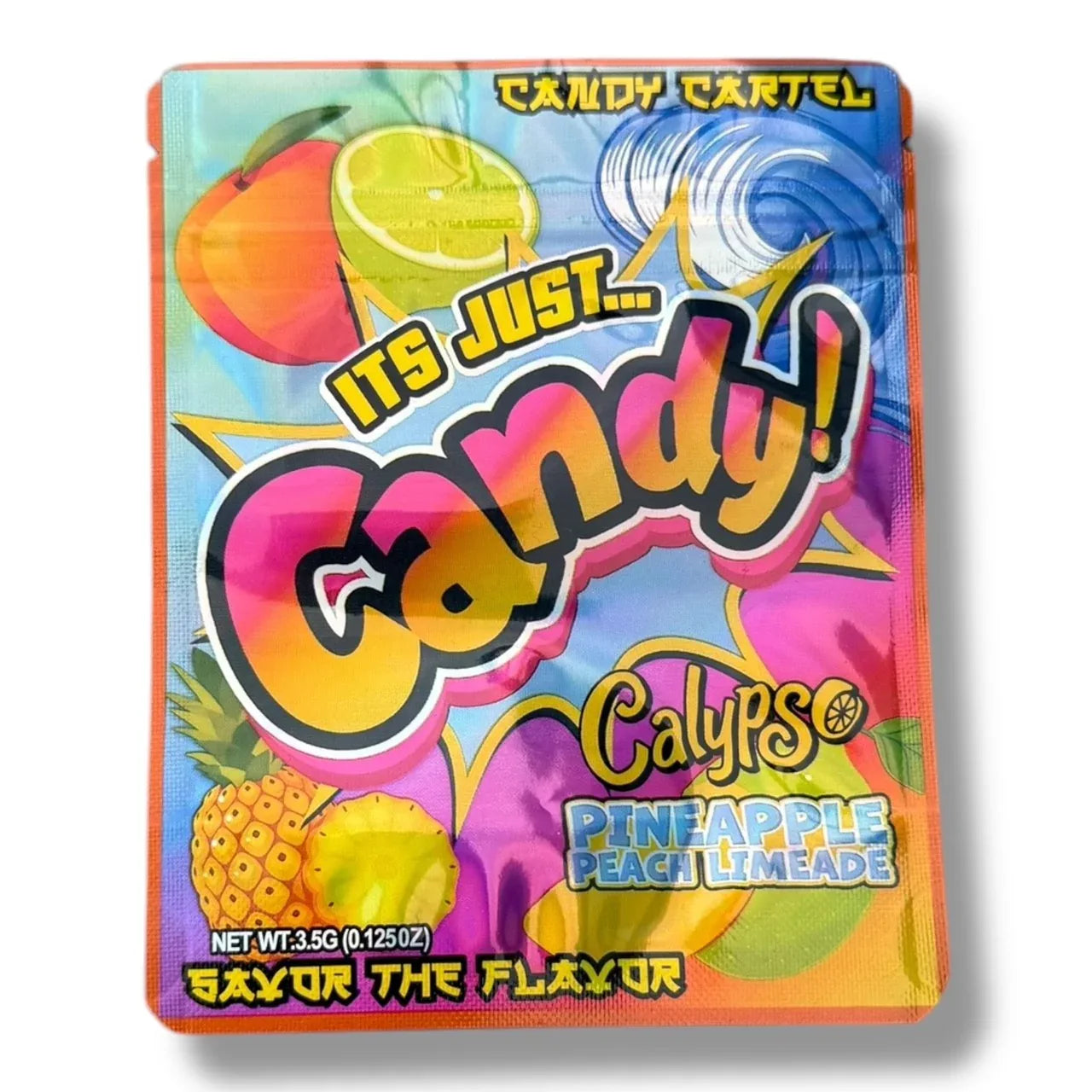 Candy Calypso Pineapple Peach limeade Mylar Bags with Boxes 3.5g Box P