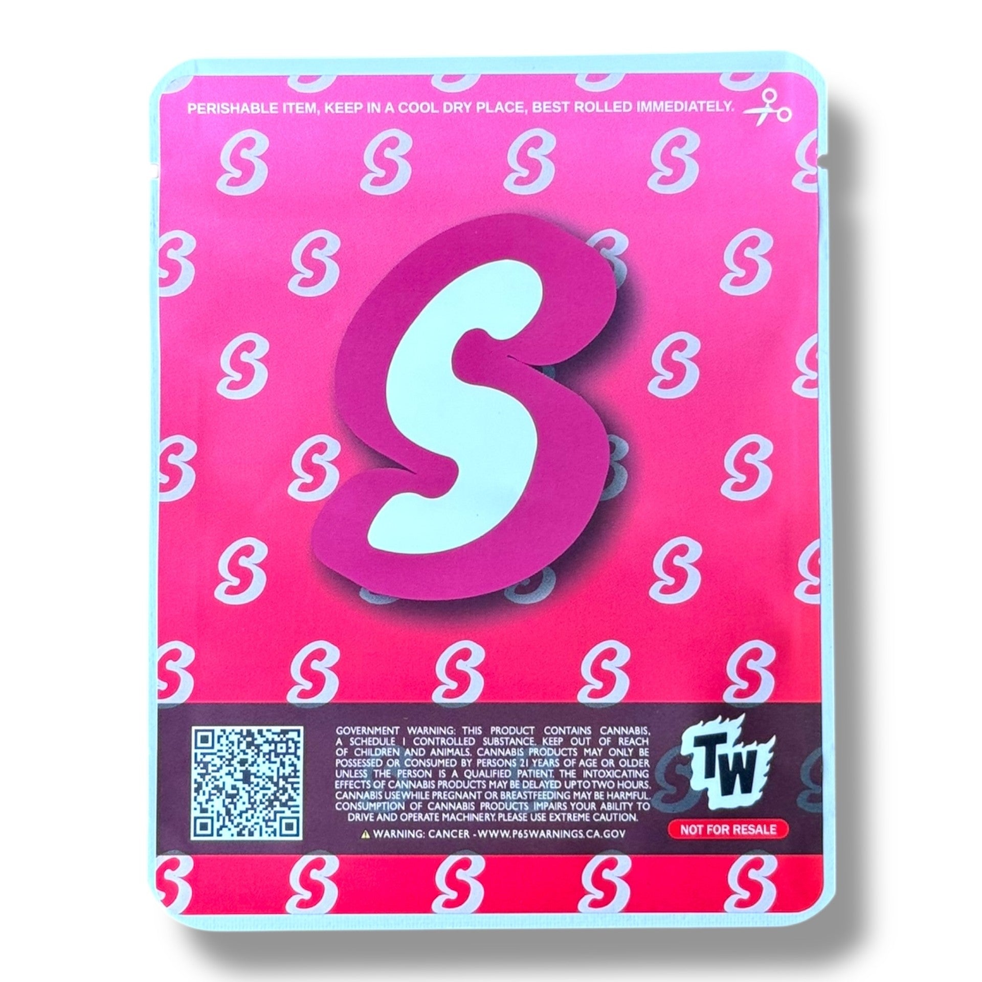 Sprinklez Shirely Temple Pound Cake 3.5G Mylar Bags -With stickers and label