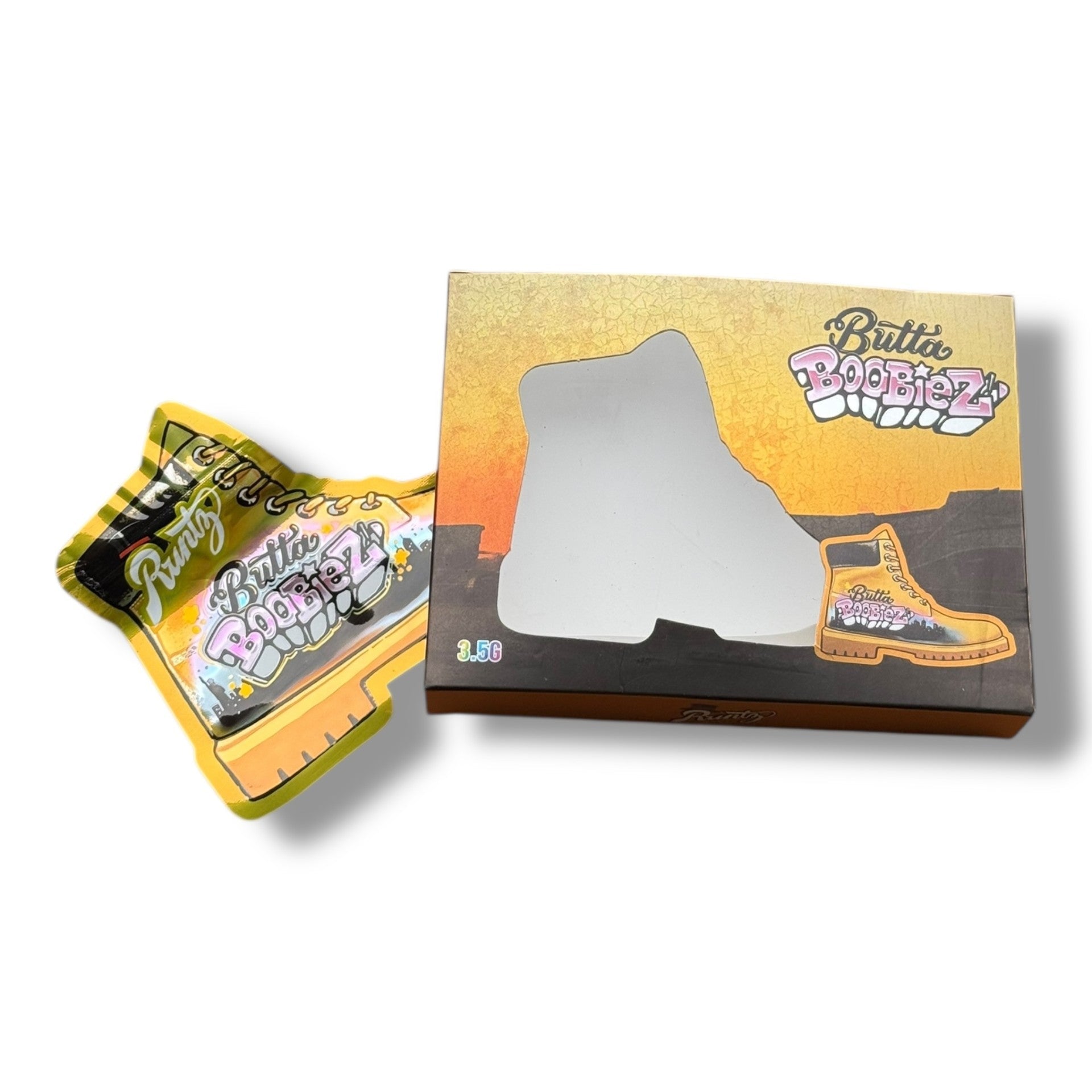 Butta Boobiez 3.5g Mylar Bags & Boxes with Window