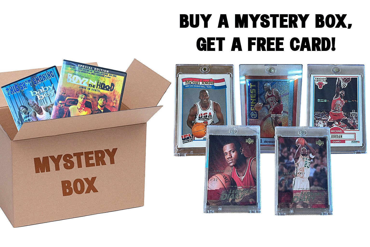 Mystery Box CD/DVD and Mylar Bags- Surprise Combo-sports card included