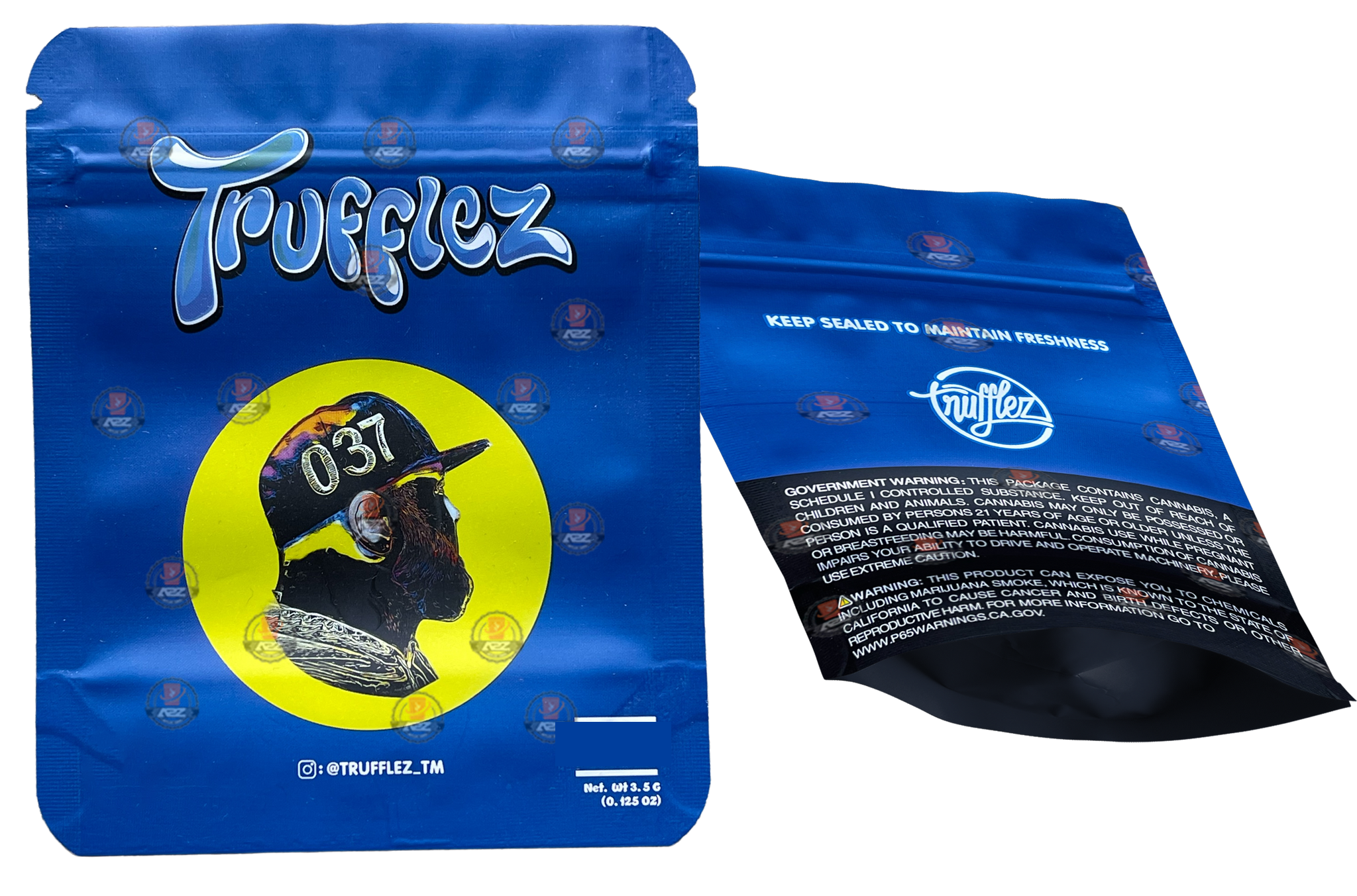 Trufflez 037 Mylar bag 3.5g Smell Proof Airtight Mylar Bag- Packaging Only