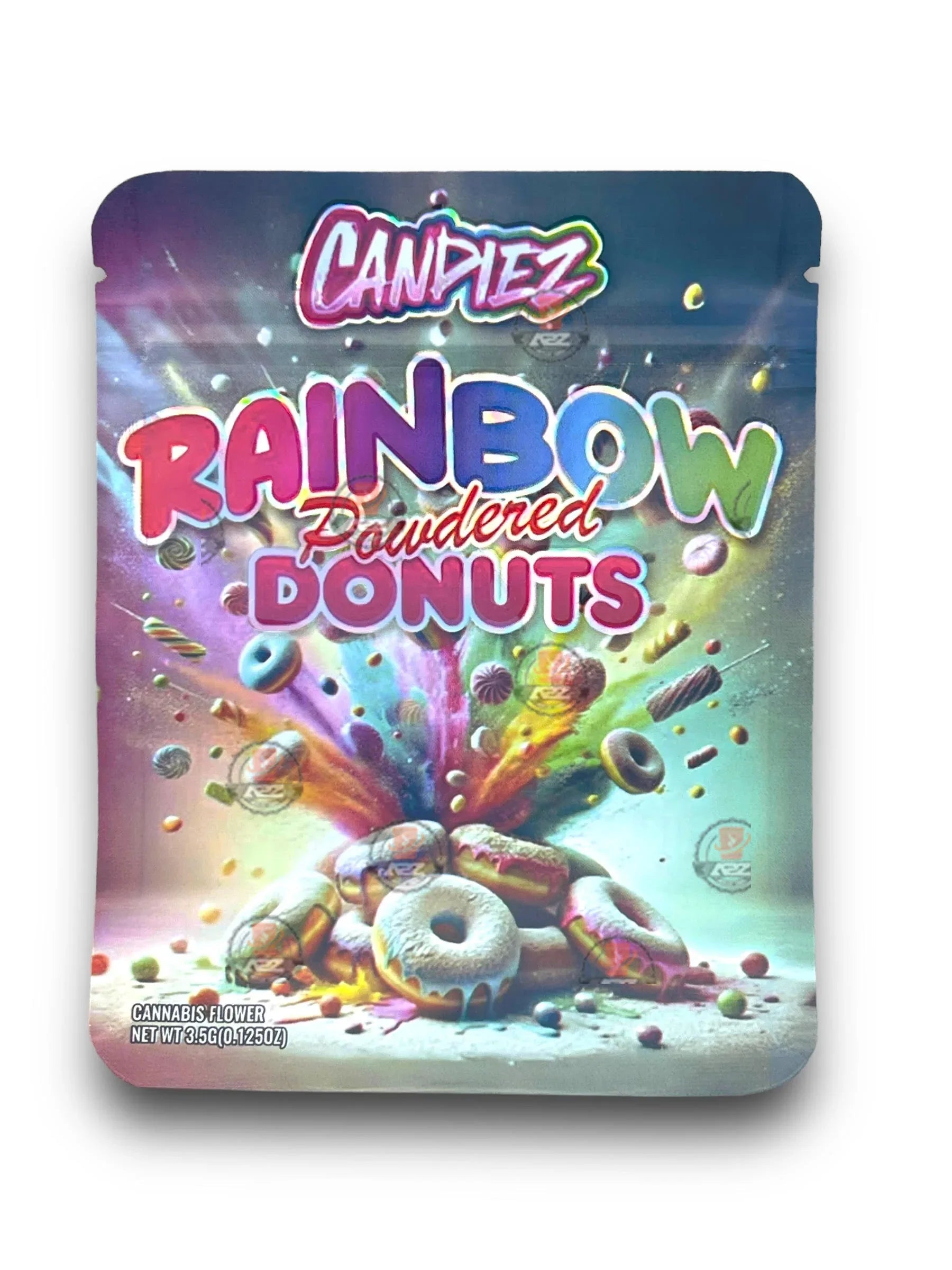 Candiez Rainbow Powdered Donuts 3.5G Mylar Bags Holographic - Black Unicorn Hub